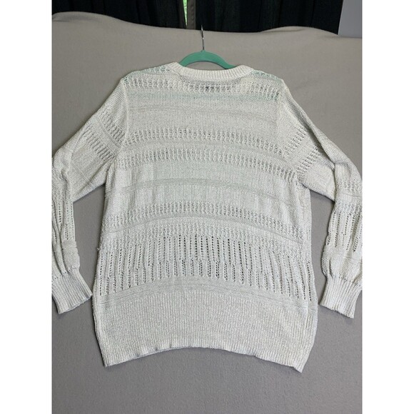 Torrid Pointelle Sweater Womans  Size 2 White Open Knit Cardigan Career Office - Picture 2 of 7